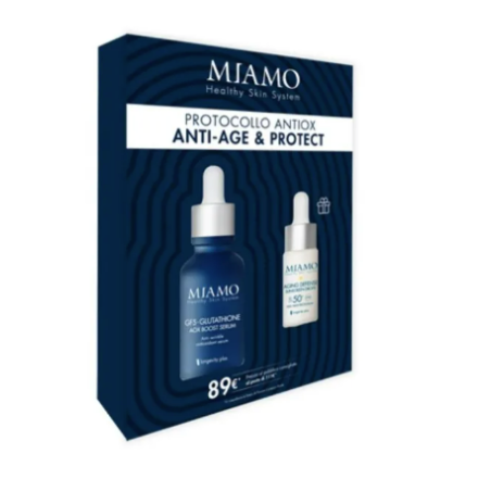 Miamo Booster Antiossidante GF5-glutathione Rejuvenating Serum 30 ml + Aging Defense solare omaggio Miamo Booster Antiossidante GF5-glutathione Rejuvenating Serum 30 ml + Aging Defense solare omaggio