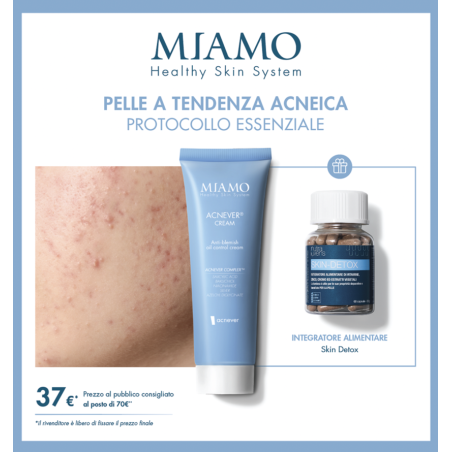 Miamo Cofanetto pelle tendenza acneica - Acnever Cream 50 ml + Skin Detox omaggio Miamo Cofanetto pelle tendenza acneica - Acnever Cream 50 ml + Skin Detox omaggio