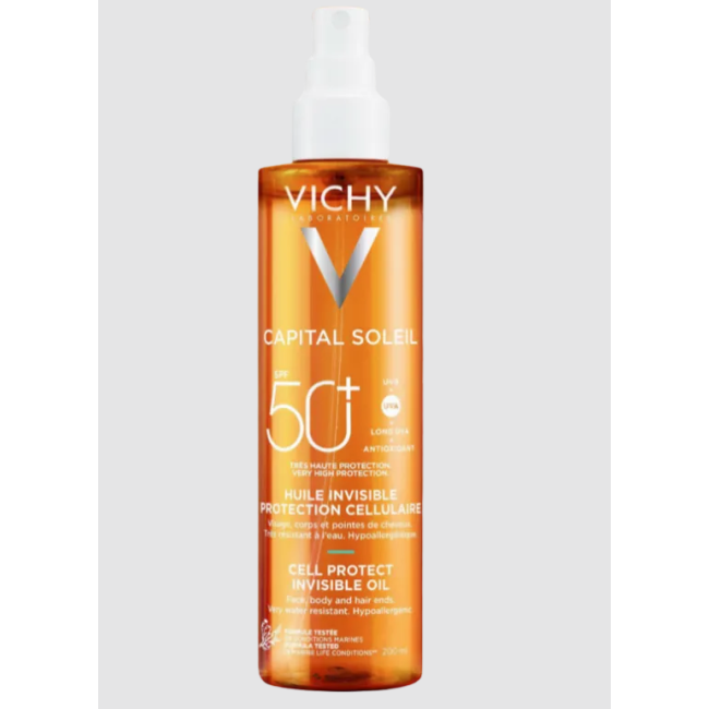 Vichy Capital Soleil Invisible Oil SPF50+ 200 ml – Olio solare protettivo