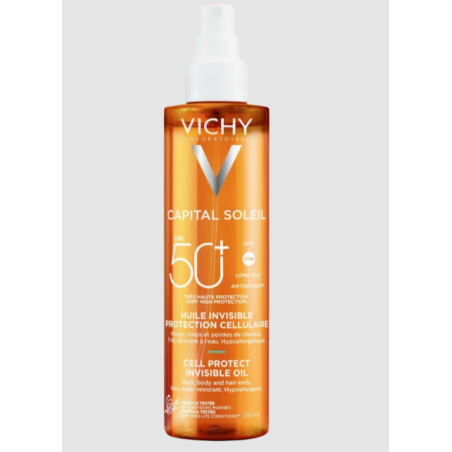 Vichy Capital Soleil Invisible Oil SPF50+ 200 ml – Olio solare protettivo Vichy Capital Soleil Invisible Oil SPF50+ 200 ml – Olio solare protettivo