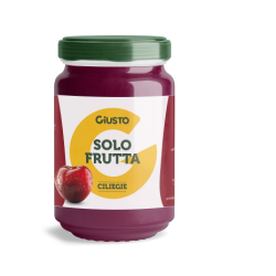 Giusto Solo Frutta Marmellata di Ciliegie Nere 220 g: confettura genuina, vegana e ricca di frutta al 55%.
