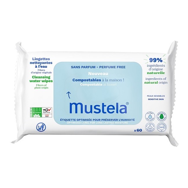 Laboratoires Expanscience Mustela Salviette Acqua Compostabili Senza Profumo 60 Pezzi