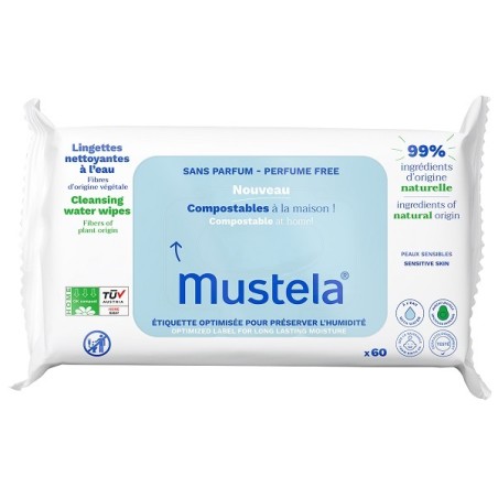 Laboratoires Expanscience Mustela Salviette Acqua Compostabili Senza Profumo 60 Pezzi