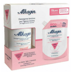 Alkagin Detergente intimo lenitivo a ph alcalino 400ml + 400 ml ECORICARICA