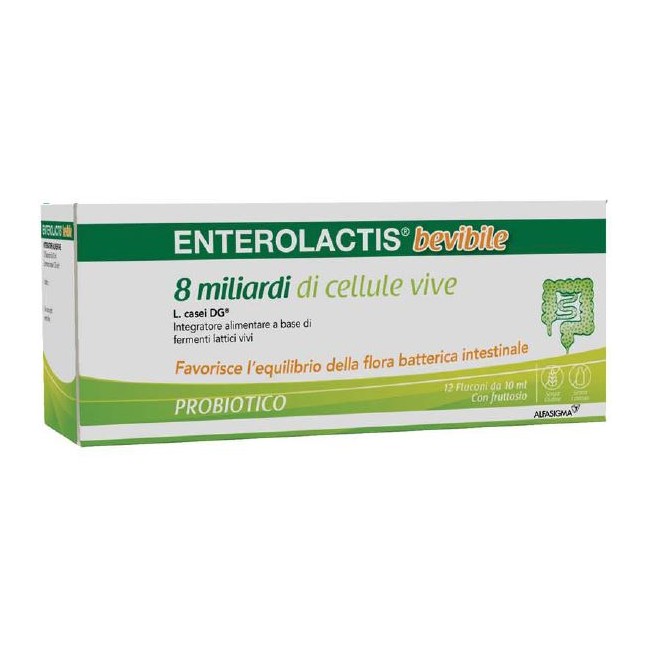Alfasigma Enterolactis Bevibile 12 Flaconcini X 10 Ml