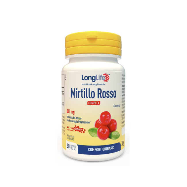 LongLife Mirtillo Rosso Forte Integratore per vie urinarie e intestino