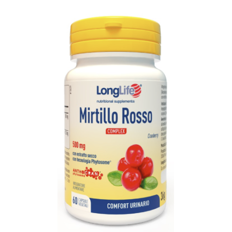 LongLife Mirtillo Rosso Forte Integratore per vie urinarie e intestino LongLife Mirtillo Rosso Forte Integratore per vie urinarie e intestino