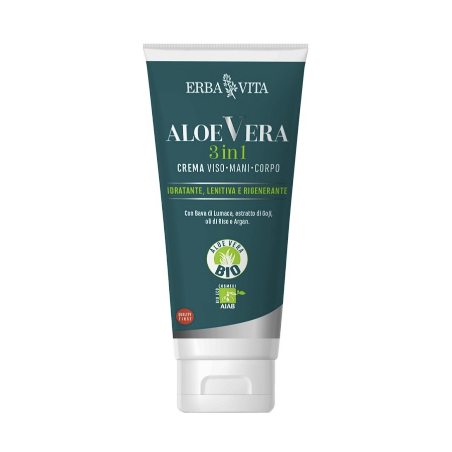 Erba Vita Aloe Vera Gel Crema viso mani e corpo 200 ml Erba Vita Aloe Vera Gel Crema viso mani e corpo 200 ml