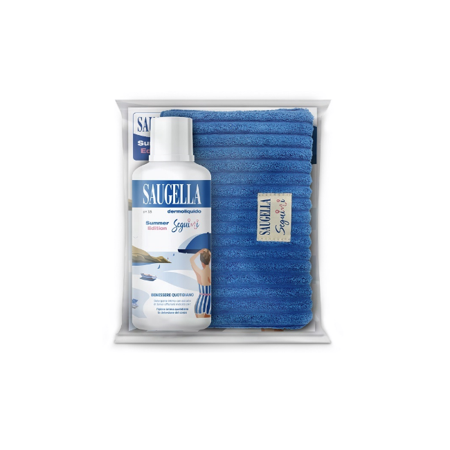 Saugella Dermoliquido Blu 500 ml limited edition SEGUIMI pochette