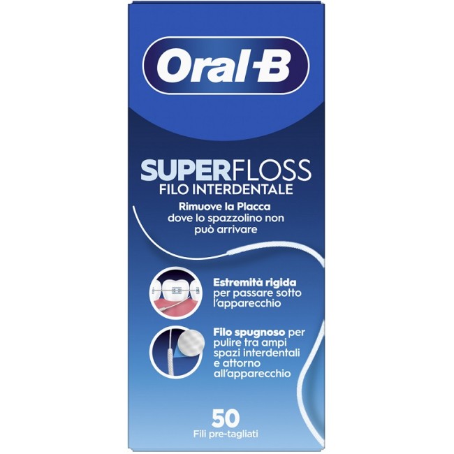 Oral B Superfloss filo interdentale per apparecchi e ponti 50 pezzi