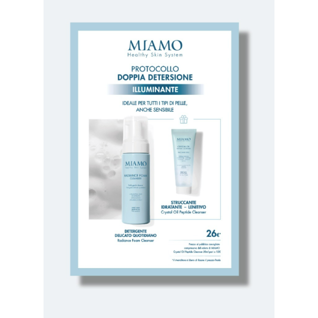 Miamo Doppia detersione protocollo illuminante - Radiance Foam 150 ml + Crystal Oil omaggio