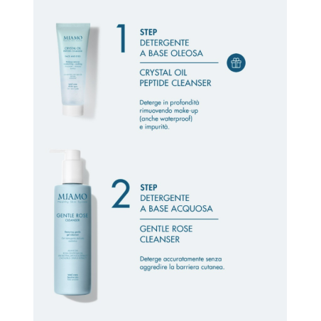 Miamo Doppia detersione protocollo lenitivo - Gentle Rose 250 ml + Crystal Oil omaggio