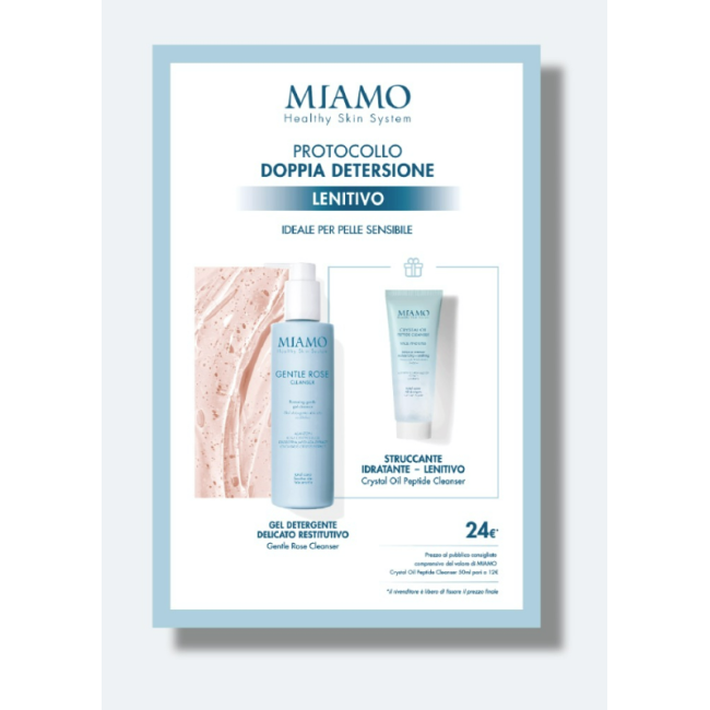 Miamo Doppia detersione protocollo lenitivo - Gentle Rose 250 ml + Crystal Oil omaggio