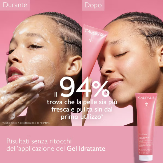 Caudalie VinoHydra Gel detergente idratante viso e occhi pelli sensibili 150 ml Caudalie VinoHydra Gel detergente idratante viso e occhi pelli sensibili 150 ml