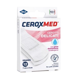 Nova Argentia Cerotti Delicati Ceroxmed Con Garza Disinfettante Per Pelli Sensibili 7x3cm 12 Pezzi