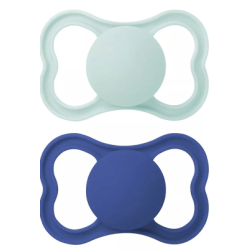 Mam Air Succhietto in silicone da 16+ mesi confezione doppia azzurra