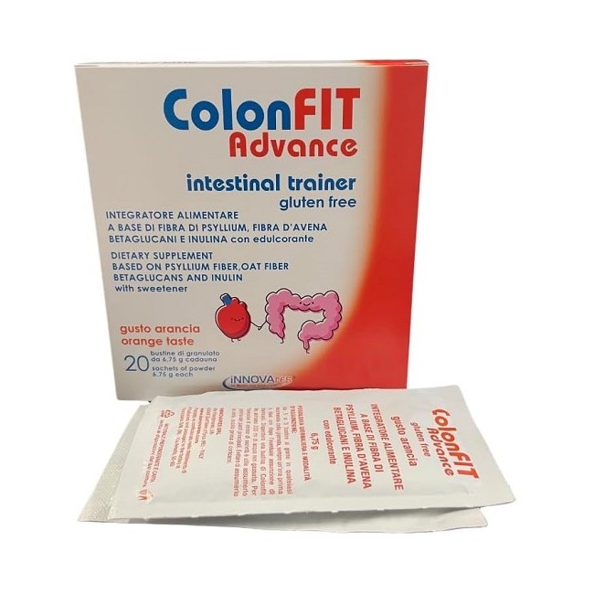 ColonFit Advanced Integratore di fibra vegetale per colesterolo e stitichezza 20 bustine gusto arancia
