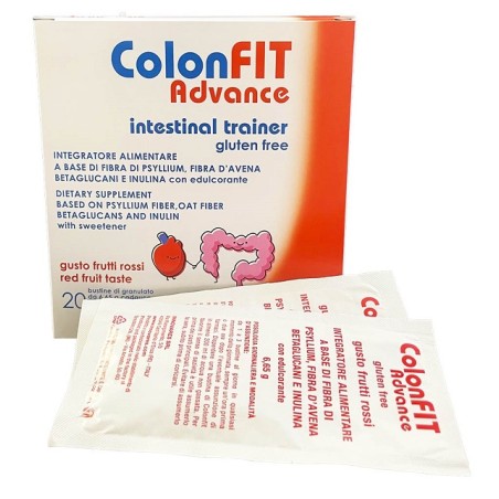 ColonFit Advanced Integratore di fibra vegetale per colesterolo e stitichezza 20 bustine gusto frutti rossi