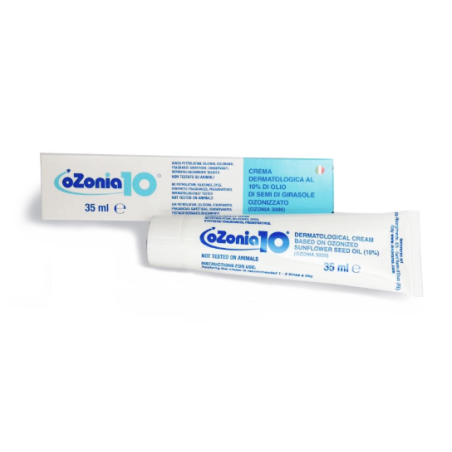 Ozonia 10 crema al 10% di olio ozonizzato antimicrobico per ferite 25 ml Ozonia 10 crema al 10% di olio ozonizzato antimicrobico per ferite 25 ml