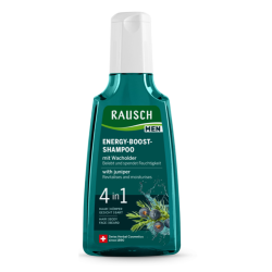 Rausch Shampoo Uomo 4 in 1 capelli, corpo, viso e barba energizzante al ginepro 200 ml
