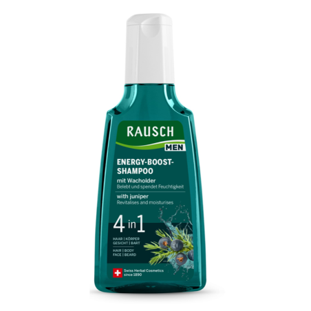 Rausch Shampoo Uomo 4 in 1 capelli, corpo, viso e barba energizzante al ginepro 200 ml Rausch Shampoo Uomo 4 in 1 capelli, corpo, viso e barba energizzante al ginepro 200 ml