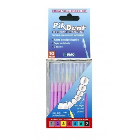 Pikdent Stuzzicolino viola 0,5 mm 10 scovolini interdentali con cappuccio