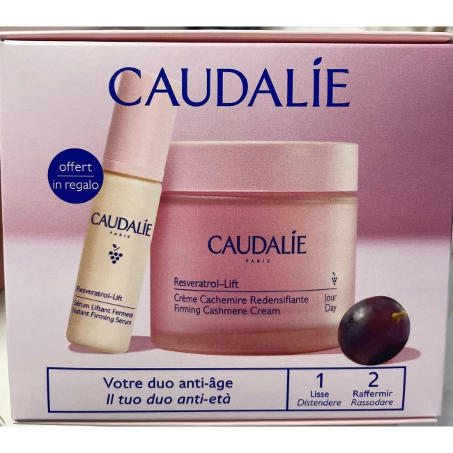 Caudalie Resveratrol Duo anti-età crema cachemire 50 ml + siero 10 ml OMAGGIO