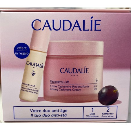 Caudalie Resveratrol Duo anti-età crema cachemire 50 ml + siero 10 ml OMAGGIO Caudalie Resveratrol Duo anti-età crema cachemire 50 ml + siero 10 ml OMAGGIO