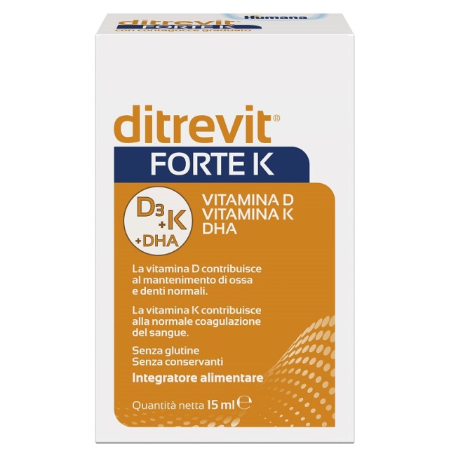 Humana Ditrevit FORTE K Integratore con Vitamina D K e DHA 15 ml