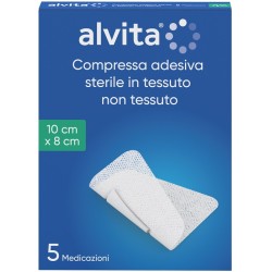 Alliance Healthcare Garza Compressa Adesiva Alvita Tnt 10x8cm 5 Pezzi
