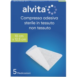 Alliance Healthcare Garza Compressa Adesiva Alvita Tnt 10x12,5cm 5 Pezzi