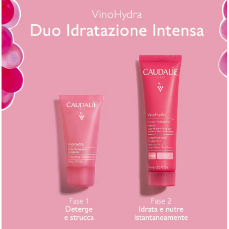 Caudalie Vinohydra Duo idratazione intensa Crema SOS viso + gel detergente 30 ml OMAGGIO