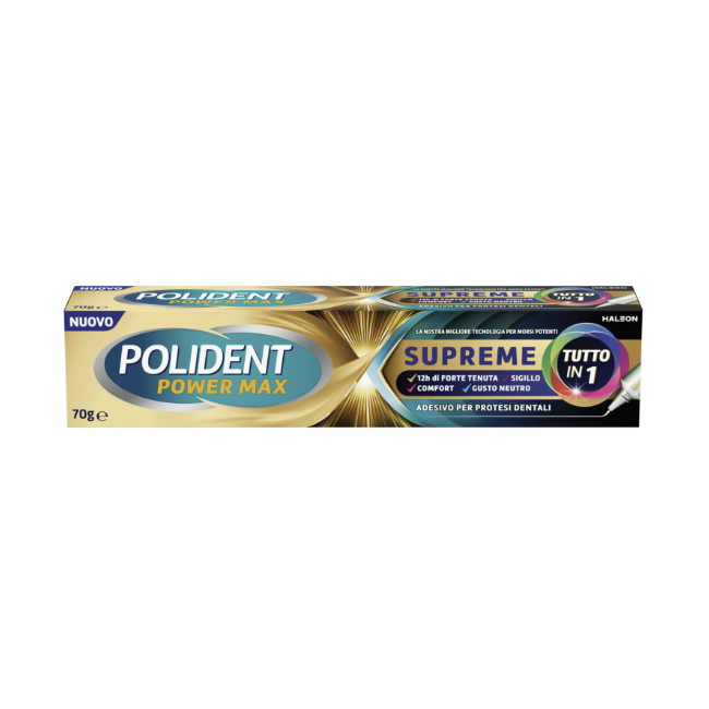 Polident Power Max Supreme Tutto in 1Crema Adesiva per Protesi 70 g