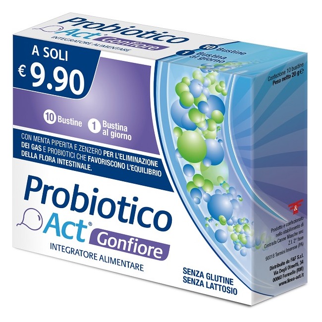 F&f Probiotico Act Gonfiore 10 Bustine