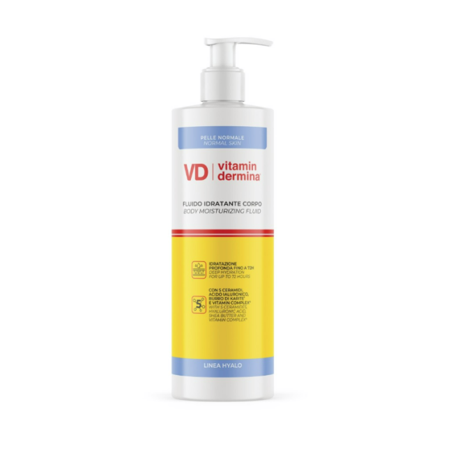 Vitamindermina Hyalo fluido corpo idratante 72 h 400 ml