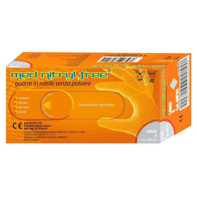 GUANTO MONOUSO IN NITRILE BLU NON STERILE SENZA POLVERE LUNGHEZZA 240 MM MISURA LARGE CODICE COLORE GRIGIO 100 PEZZI GUANTO MONOUSO IN NITRILE BLU NON STERILE SENZA POLVERE LUNGHEZZA 240 MM MISURA LARGE CODICE COLORE GRIGIO 100 PEZZI