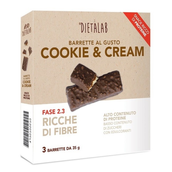 DIETALAB BARRETTA COOKIE & CREAM 3 BARRETTE DA 35 G DIETALAB BARRETTA COOKIE & CREAM 3 BARRETTE DA 35 G