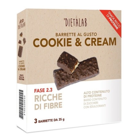DIETALAB BARRETTA COOKIE & CREAM 3 BARRETTE DA 35 G DIETALAB BARRETTA COOKIE & CREAM 3 BARRETTE DA 35 G