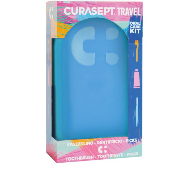 Curasept Travel Blu Spazzolino + Dentifricio 30 ml + 3 Scovolini