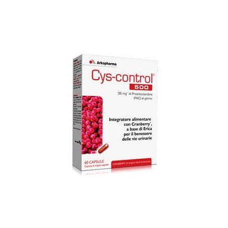 Cys-Control 500 60Capsule Integratore per la Salute delle Vie Urinarie Cys-Control 500 60Capsule Integratore per la Salute delle Vie Urinarie