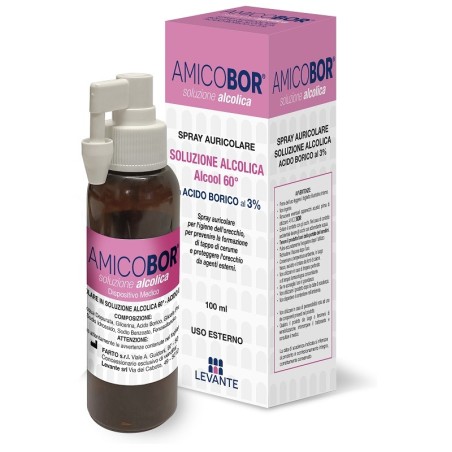 AmicoBor Soluzione Alcolica per Irrigazione dell'orecchio 100 ml