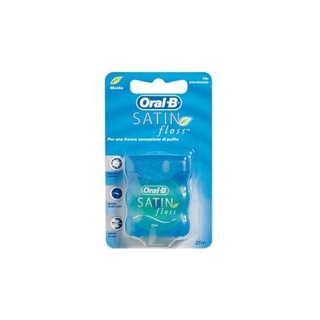 Oral B Satin Floss filo interdentale comodo antirottura al gusto menta 25 m Oral B Satin Floss filo interdentale comodo antirottura al gusto menta 25 m