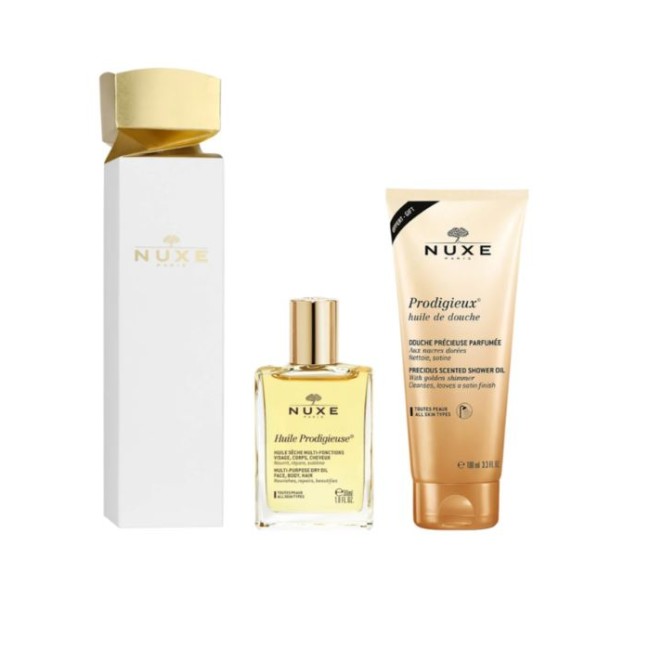 Nuxe Cracker Huile Prodigieuse Classic cofanetto olio 30 ml + gel doccia Nuxe Cracker Huile Prodigieuse Classic cofanetto olio 30 ml + gel doccia