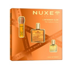 Nuxe Cofanetto Infiniment Glow Olio Prodigioso Oro 50 ml + Olio 10 ml + Gloss labbra 10 ml