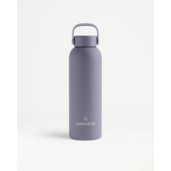 Confezione di una bottiglia termica Waterdrop da 600 ml, un tappo da trasporto e un tappo in bambù