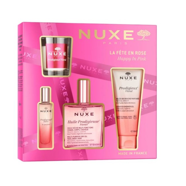 Nuxe Happy in Pink cofanetto Nuxe Prodigieux Floral 100 ml + omaggi Nuxe Happy in Pink cofanetto Nuxe Prodigieux Floral 100 ml + omaggi
