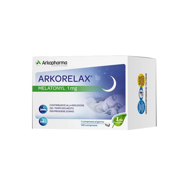 Arkorelax Melatonyl Melatonina Integratore per il sonno 120 compresse Arkorelax Melatonyl Melatonina Integratore per il sonno 120 compresse