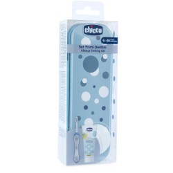 Chicco Kit Primi Dentini set dentale azzurro per bambini dai 6 Mesi