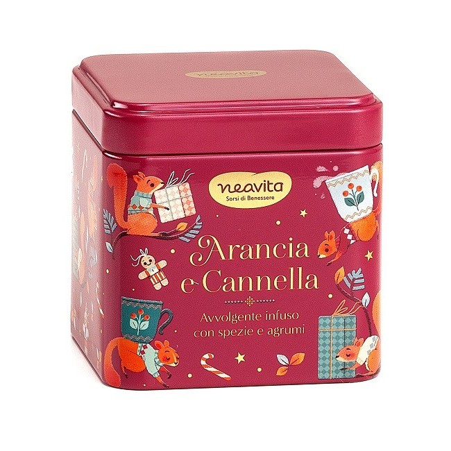 Neavita Infuso Arancia e Cannella in barattolino natalizio 5 filtroscrigno