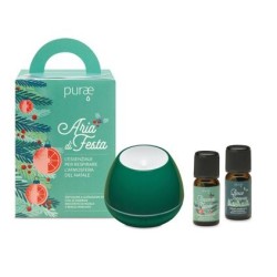 Purae Kit Aria di Festa Diffusore a Ultrasuoni con fragranze Bosco Verde + Sinergie